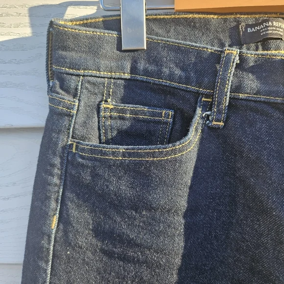 Banana Republic High Rise Wide Leg Crop Jeans Dark Wash Size 26 - Picture 4 of 9